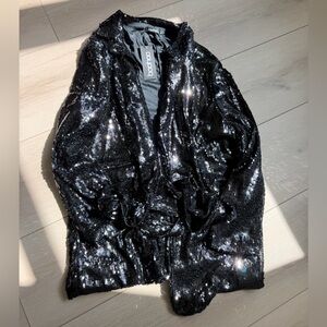 Boohoo Sparkling Black Sequin Top